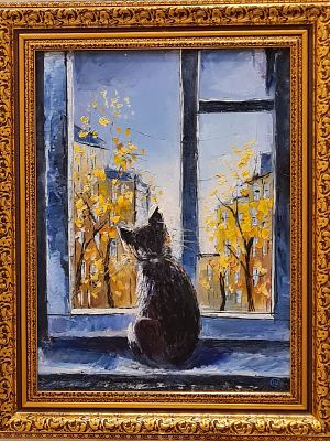 Светлана Шимко - Мир за окном. Холст на подрамнике, масло, 30х40 см. 2019 г.