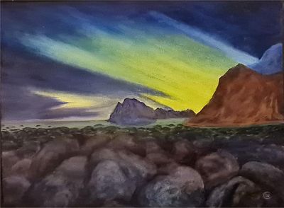 Светлана Шимко - Полярная ночь. Холст на подрамнике, масло, 65х50 см. 2022 г.