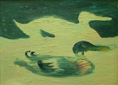 Геннадий Степанович Райшев (1934-2020) - Зелень селезня
1989. Картон, масло. 35,6x49,1 см. Провенан 