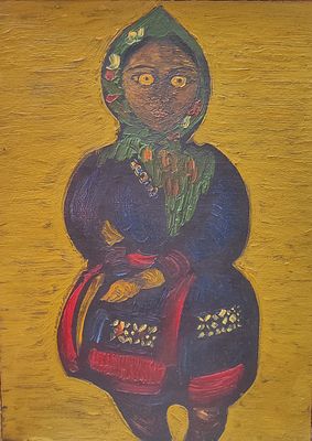 Геннадий Степанович Райшев (1934-2020) - &laquo;Желтоглазые юганки&raquo; №4
1985. Картон, наклеенный на ДВП/ 