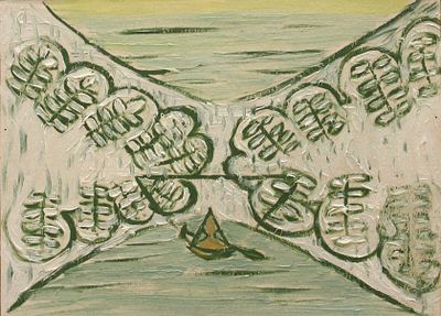 Геннадий Степанович Райшев (1 ноября 1934 – 8 ноября 2020) - Черёмуха белая №2
1981. Картон/масло. 