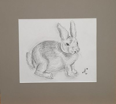 Корнилова Анастасия - Заяц. Бумага, карандаш. 35х38 см АВТОРУ 12 ЛЕТ!