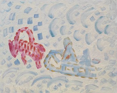 Геннадий Степанович Райшев (1 ноября 1934 – 8 ноября 2020) - Иней. Красная лошадка. 2011. ДВП/ 