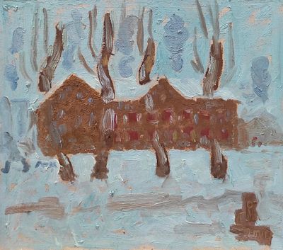 Геннадий Степанович Райшев (1 ноября 1934 – 8 ноября 2020 - Зима в Ханты-Мансийске. 2001. ДВП/ 