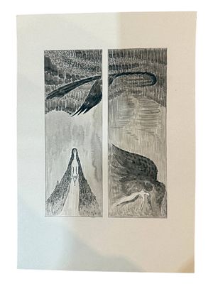 Геннадий Степанович Райшев (1934–2020) - Иллюстрация к "Демону" Лермонтова. Формат А4. Геннадий 