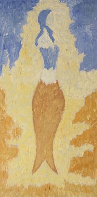 Геннадий Степанович Райшев (1934-2020) - Русалка. 2008 г. ДВП, масло. 80x40 см. Геннадий 