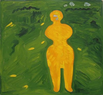 Геннадий Степанович Райшев (1 ноября 1934 – 8 ноября 2020) - Золотое видение. 2003. ДВП/ масло. 55 