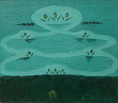 Геннадий Степанович Райшев (1 ноября 1934 – 8 ноября 2020) - Ночное эхо №1. 1983. Картон/ масло. 