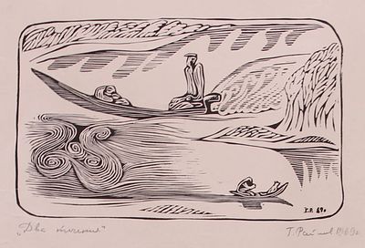 Геннадий Степанович Райшев (1 ноября 1934 – 8 ноября 2020) - Два течения/ 1969 г. Бумага 