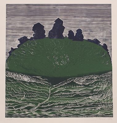 Геннадий Степанович Райшев (1 ноября 1934 – 8 ноября 2020) - Косьва, 1981 г. Бумага, цветная 