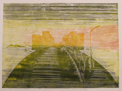 Геннадий Степанович Райшев (1 ноября 1934 – 8 ноября 2020) - Улица Мира. Карпинск, 1984. Бумага/ 