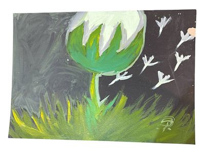 Райшева Эвелина - КАРТИНА ПРАВНУЧКИ ГЕННАДИЯ РАЙШЕВА-ЭВЕЛИНА. 30Х40 см. Картон, гуашь.