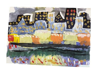 Эвелина Райшева - КАРТИНА ПРАВНУЧКИ ГЕННАДИЯ РАЙШЕВА-ЭВЕЛИНА. 30Х40 см. Картон, гуашь.