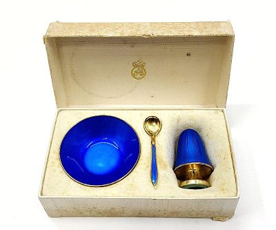 СЕРЕБРО 925 пр, STERLING! ШИКАРНЫЙ НАБОР ДЛЯ СПЕЦИЙ В ЭМАЛИ ГИЛЬОШЕ! 57 гр. СЕРЕБРО 925 ПРОБА 