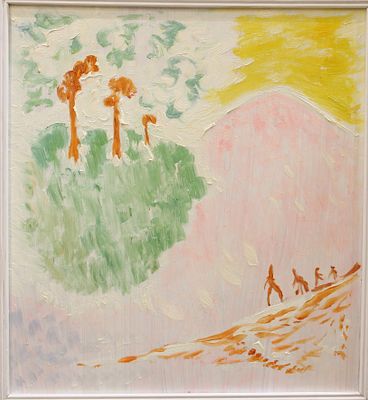 Рыбаки. Светящийся песок 
2000-е 
2007 г. (август). ДВП, масло. 60x55см. 