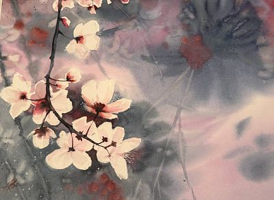 Юрий Казьмин - Цвет яблони. 50х40 см. Бумага, акварель. Юрий Александрович Казьмин — уникальный 