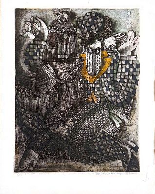 Борис Мессерер - [ТОП-ЛОТ] ЛИТОГРАФИЯ Эскизы костюмов к балету "Клоп" "Олег Баян и Эльзевира" 