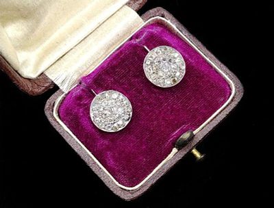 ЗОЛОТО 56 проба! РОСКОШНЫЕ СЕРЬГИ "МОНЕТКИ" С ЯРКИМИ ПРИРОДНЫМИ БРИЛЛИАНТАМИ 1,2 ct!. ЗОЛОТО 56 