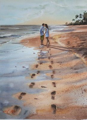 Юрий Казьмин - "Поцелуй", 2026..
29*42 см, акварель, бумага. Юрий Александрович Казьмин — 