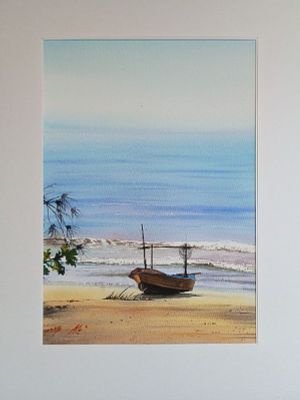 Юрий Казьмин - "Отлив", 21&times;30 см, акварель, бумага. . Юрий Александрович Казьмин — уникальный 