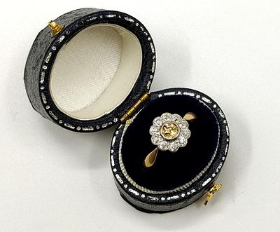 ЗОЛОТО 583 пр! НЭП, 1923-1926 гг! КОЛЬЦО "МАЛИНКА" С БРИЛЛИАНТАМИ 0,65 ct! 18 размер!. ЗОЛОТО 