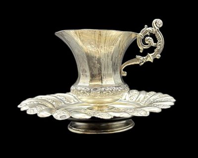 СЕРЕБРО АВСТРИЯ, 1835 г! ШИКАРНАЯ ЧАЙНАЯ ПАРА В СТИЛЕ АМПИР! 316 гр!. СЕРЕБРО АВСТРО-ВЕНГРИЯ 