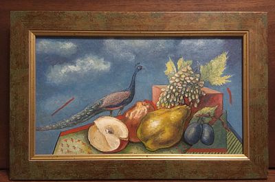 Виктор Шмохин - Виктор Шмохин. Заслуженный художник РФ (1940-2022). "Натюрморт с павлином". 2014 