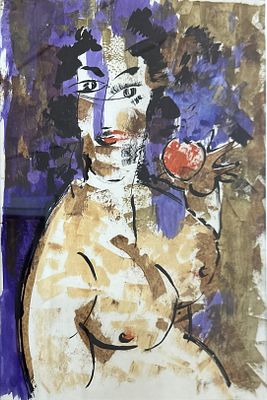 Фёдор Рабичев - "Ева", 30х40 см. Бумага, смешанная техника