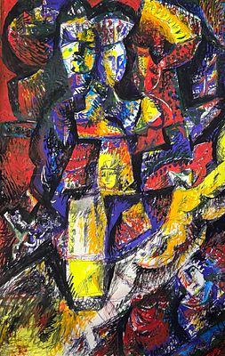 Фёдор Рабичев - Король и королева. 30х40 см. Бумага, смешанная техника