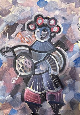 Фёдор Рабичев - Эгоистка. Бумага, масло. 30х40 см.