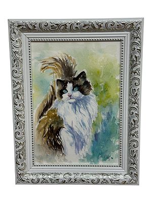 Ирина Цветкова - "Кошка", 20х30 см. Бумага, акварель