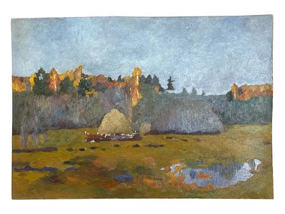 Владимир Ребров - "Осень. Пленэр", картон, масло. 30х40 см