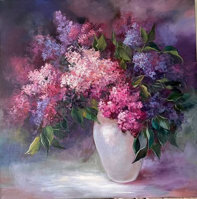 Ирина Уздина - "Сирень", холст, масло, 80х80