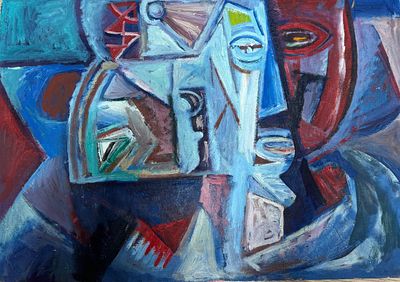 Фёдор Рабичев - "Дуальность", 50х40 см. Картон, масло. . Родился в Москве в 1954 году. Рисовать 