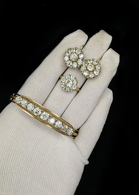 [СЕРТИФИКАТ МГУ! ] ЗОЛОТО 56 пр! ЦАРСКАЯ РОССИЯ, XIX в! БРИЛЛИАНТОВЫЙ ГАРНИТУР-ШЕДЕВР В 16 /17 
