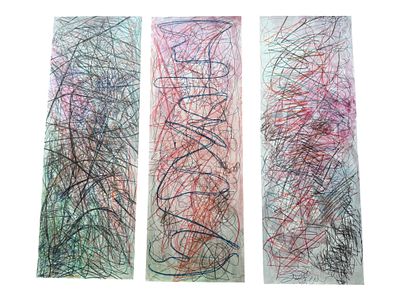 Юрий Раковский - "ВОСПОМИНАНИЯ ПИКАССО 1-3", 2008. Бумага, ручка, цветной карандаш. ТРИ РИСУНКА. Юр 