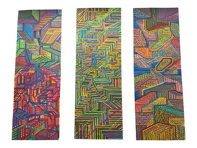 Юрий Раковский - "Горизонталь 1-3", 2009. 57х20 см. Бумага, гуашь. Юрий Александрович Раковский — 