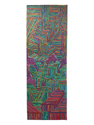 Юрий Раковский - "Горизонталь Д (дэ)", 2000. 57х20 см. Бумага, гуашь. Юрий Александрович Раковский 