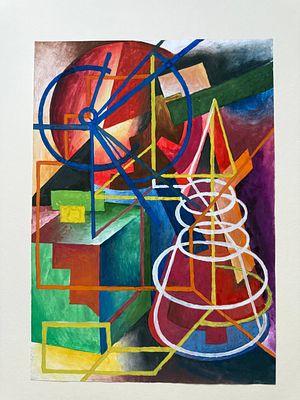 Юрий Раковский - "Геометрия. Формы", 2007. 30х40 см. Бумага, гуашь