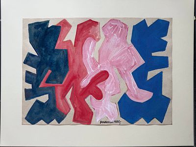 Юрий Раковский - "Постановка", 1996. 29,5х42 см. Бумага, гуашь. Юрий Александрович Раковский — 