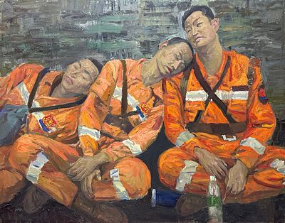[Отдых] художник Лан Фапэн. 195х195 см. 
холст/масло