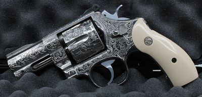 Smith & Wesson Model 625-3 .45 ACP Double Action Revolver — S/N BEN7295 Fully Engraved by Hunter. 