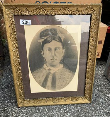 Lot 206 Antique Chalk photo Portrait Burns Auction Appraisal