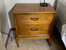 Mid Century Danish Modern Dressers, Nightstand and Lamp. Nightstand is 18" deep, 22" wide, 25" Image - 4