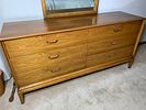 Mid Century Danish Modern Dressers, Nightstand and Lamp. Nightstand is 18" deep, 22" wide, 25" Image - 7