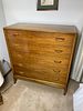 Mid Century Danish Modern Dressers, Nightstand and Lamp. Nightstand is 18" deep, 22" wide, 25" Image - 12