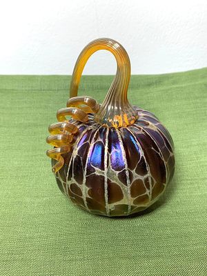 Signed Hand Blown Glass Pumpkin. In-house shipping available. Pickup is Tuesday, Marcy 25 from 