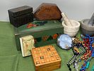 Group Lot of Nicer Vintage Items. Mortar and Pestles, Wood Boxes, Ink Well, Rosaries, Knives Image - 3