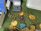 Group Lot of Vintage Jewelry Some Sterling. Sterling as shown on scale in grams. In-house Image - 7