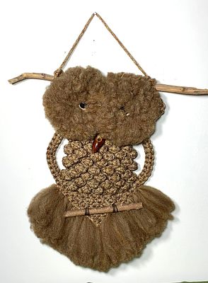 Vintage Macrame Owl. In-house shipping available. Pickup is Tuesday, Marcy 25 from Noon to 3 pm 